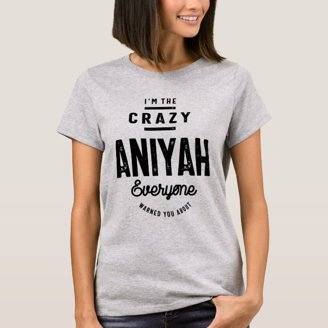 Camiseta Aniyah Nombre personalizado Regalo de cumpleaños (Anverso)