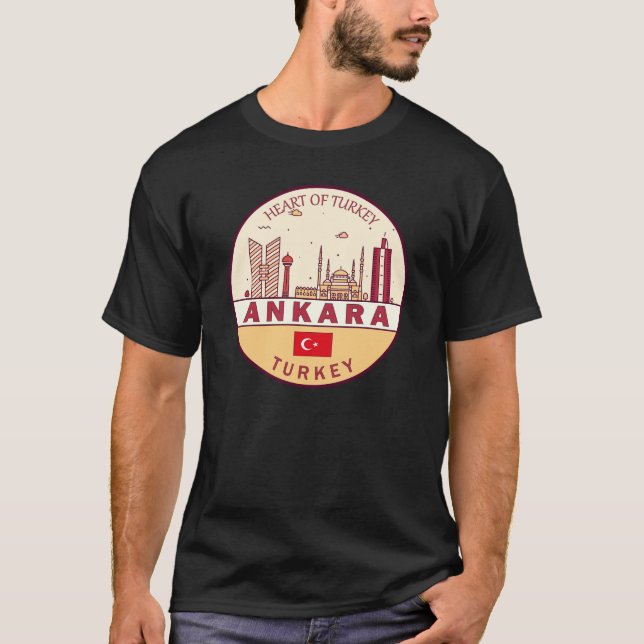 Camiseta Ankara Turkey City Skyline Emblem (Anverso)