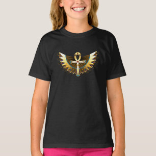 Camiseta Ankh de oro con alas