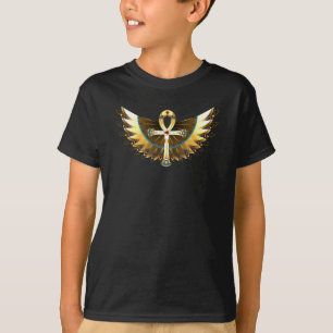 Camiseta Ankh de oro con alas