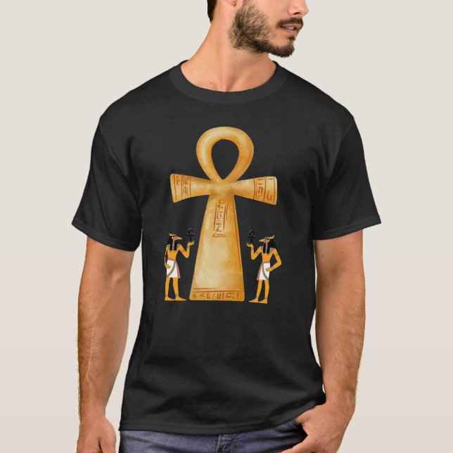 Camiseta Ankh Key Of Life On Hieroglyph (Anverso)