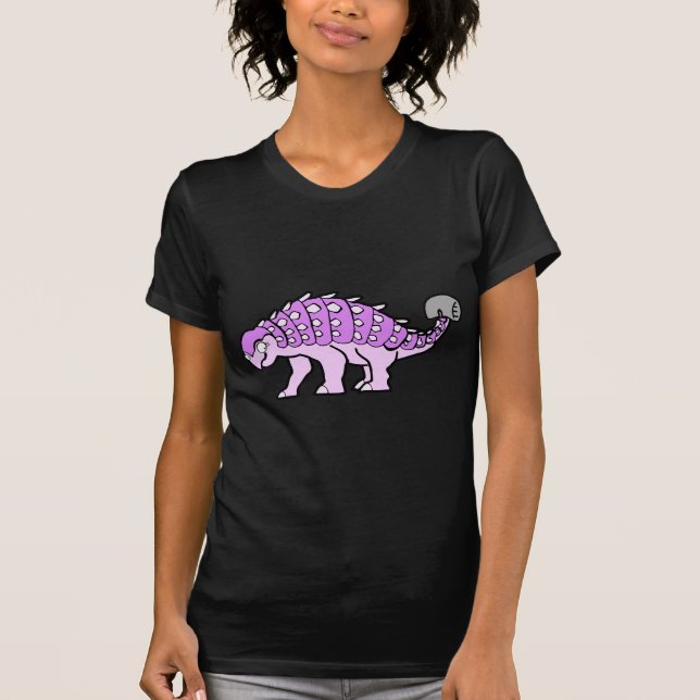 Camiseta Ankylosaurus rosado del chica (Anverso)