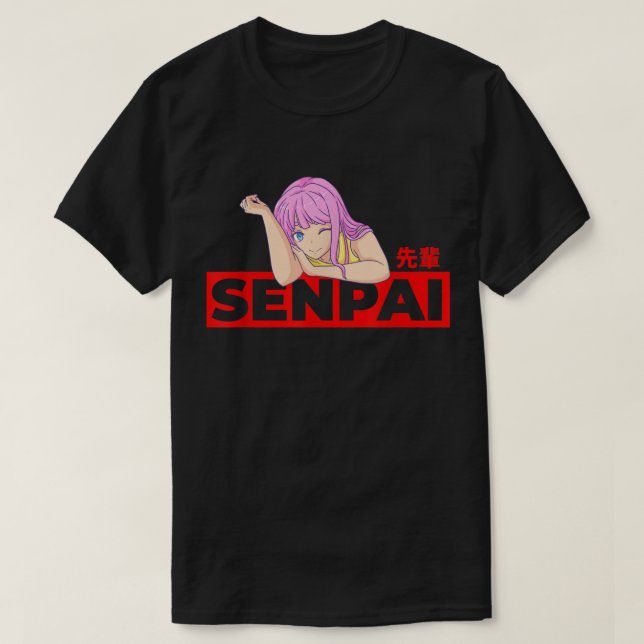 Camiseta Anmie Aesthetic Senpai Waifu  (Diseño del anverso)
