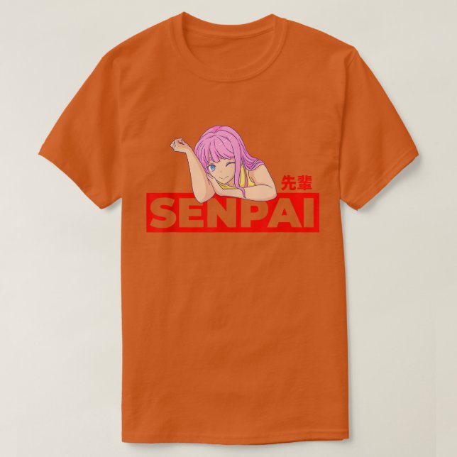 Camiseta Anmie Aesthetic Senpai Waifu  (Diseño del anverso)