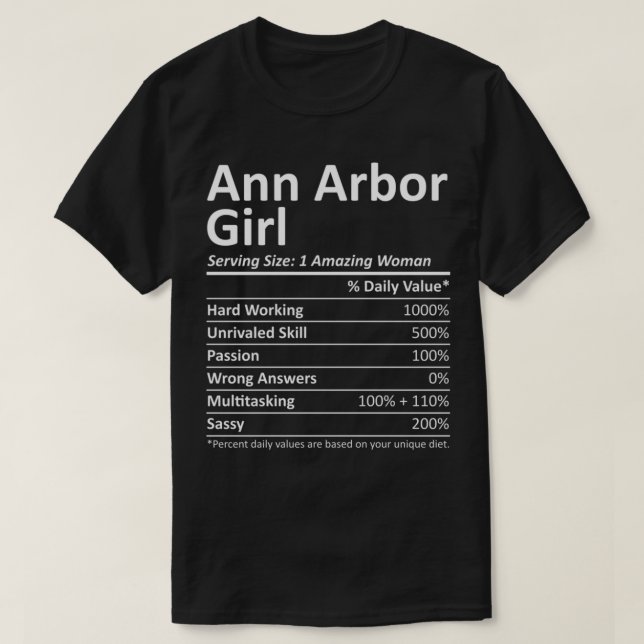 Camiseta ANN ARBOR CHICA MI MICHIGAN Funny City Home Roots  (Diseño del anverso)