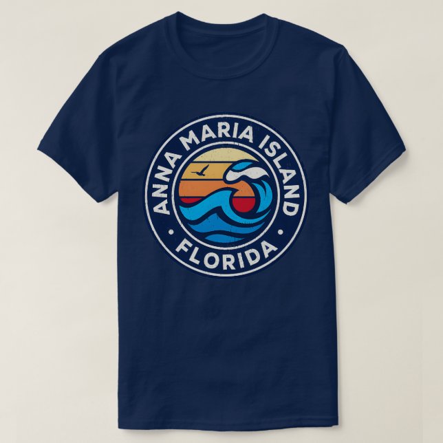 Camiseta Anna Maria Island Florida Fl Nautical Waves TShirt (Diseño del anverso)