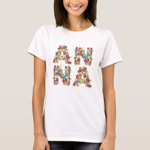 Camiseta 'ANNA' Nombre personalizado Flores de primavera ex