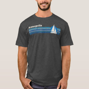 Camiseta Annapolis MD Vintage 80 Sailboat Sunset
