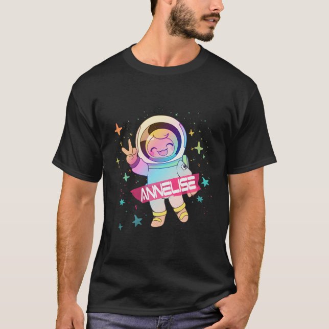 Camiseta Annelise Adorable Name With Astronaut (Anverso)