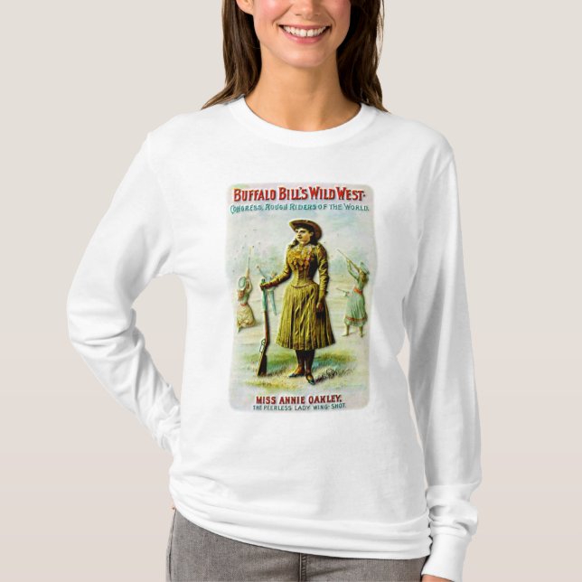 Camiseta Annie Oakley, la salvaje Poster occidental de Buff (Anverso)