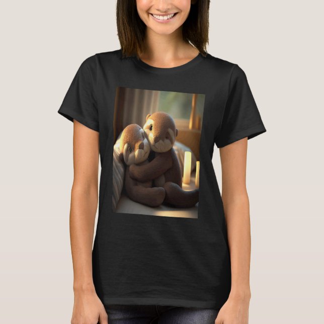 Camiseta Anniversary Otter Present Sweet Huggable Otter (Anverso)