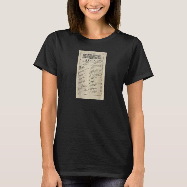 Camiseta Anniversary Table of Contents Shakespeare First Fo (Anverso)