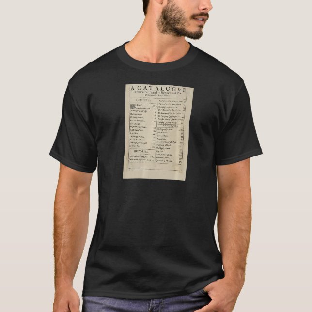Camiseta Anniversary Table of Contents Shakespeare First Fo (Anverso)