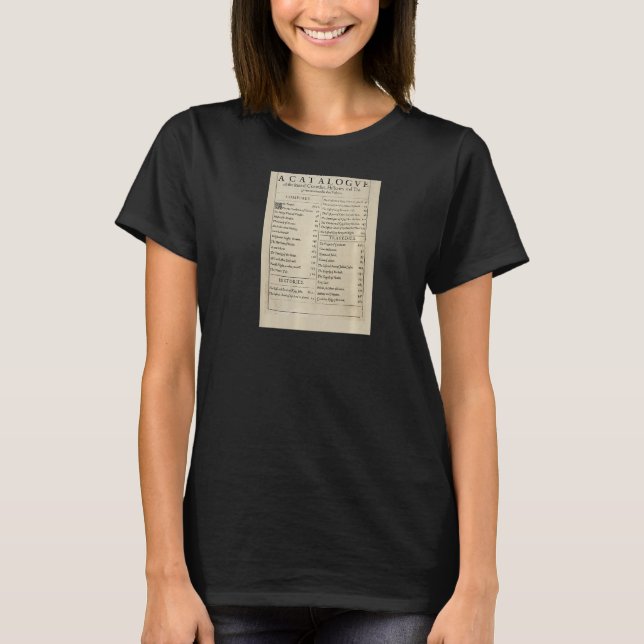 Camiseta Anniversary Table of Contents Shakespeare First Fo (Anverso)