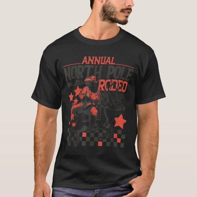 Camiseta Annual North Le Rodeo Santa Western Cowboy Christm (Anverso)