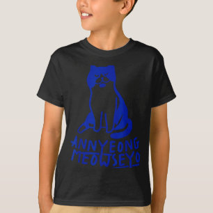 Camiseta Annyeongmeowseyo K-drama Amantes de Gatos Divertid