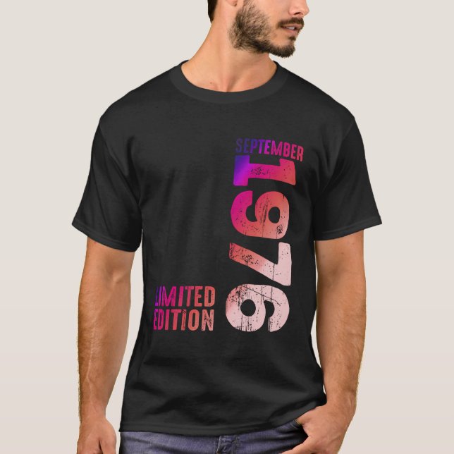 Camiseta Año 1976 Mes De Septiembre De 1976 Retro 1976 Vint (Anverso)