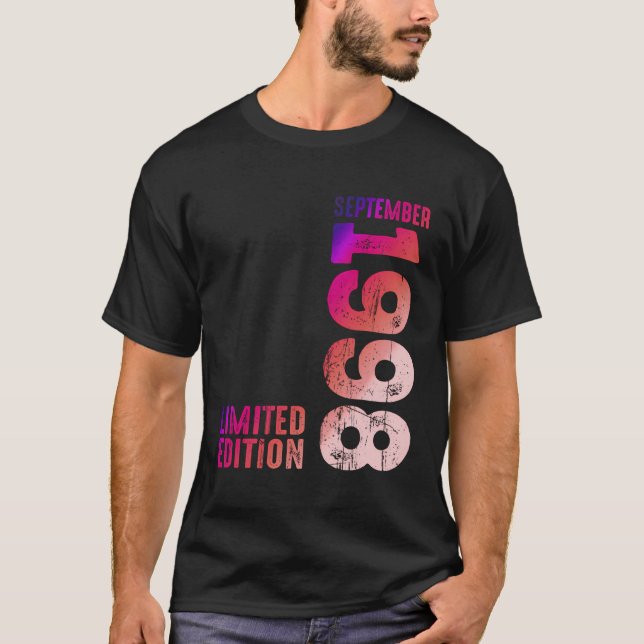 Camiseta Año 1998 Mes De Septiembre De 1998 Retro 1998 Vint (Anverso)