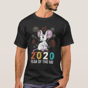 Camiseta Año 2020 de la Rata del Zodiaco Chino Feliz Año Nu