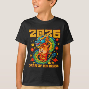 Camiseta Año 2026 Caballo Dragón Feliz Año Nuevo Chino 