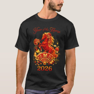 Camiseta Año 2026 del Caballo Año Nuevo Lunar 2026 Chino