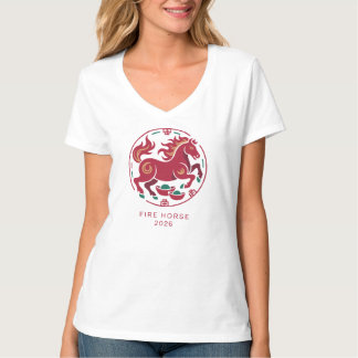 Camiseta Año 2026 del Caballo de Fuego Suerte del Zodiaco C