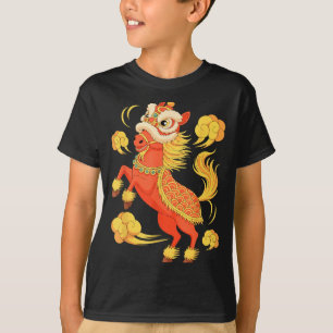 Camiseta Año Caballo de Fuego Arte Gráfico Chino Lunar