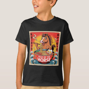 Camiseta Año Chino del Caballo 2026 Ramen Zodiaco Ilustraci