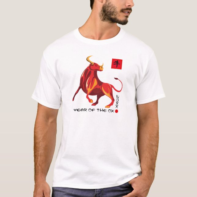Camiseta Año Chino del Ox| Año Personalizado (Anverso)
