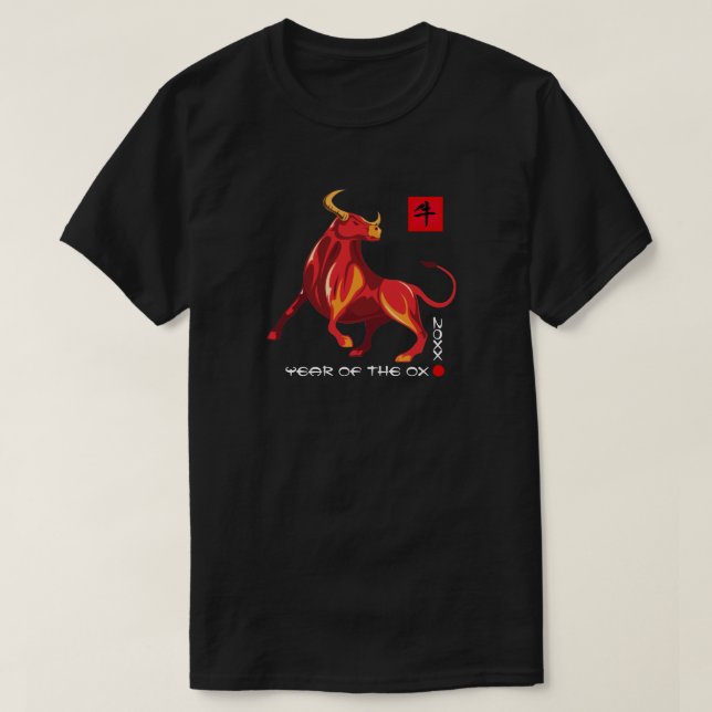 Camiseta Año Chino del Ox| Año Personalizado (Diseño del anverso)