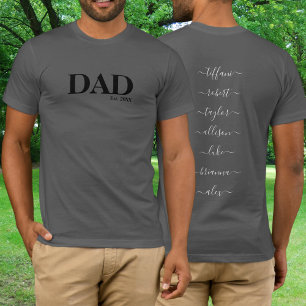 Camiseta Año con Nombres de Hijos para Papá