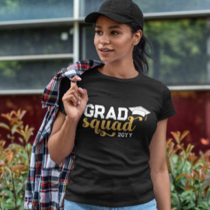 Camiseta Año de adición de la graduación amarilla blanca