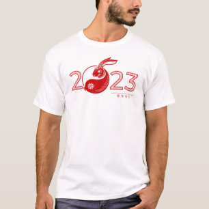 Camiseta Año de Conejo Chino 2023, ornamental