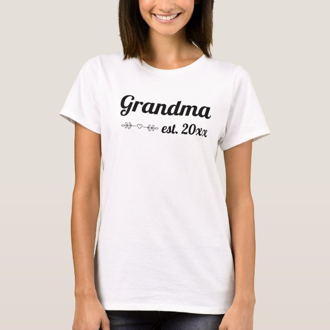 Camiseta Año de creación de la abuela con escritura a mano (Anverso)