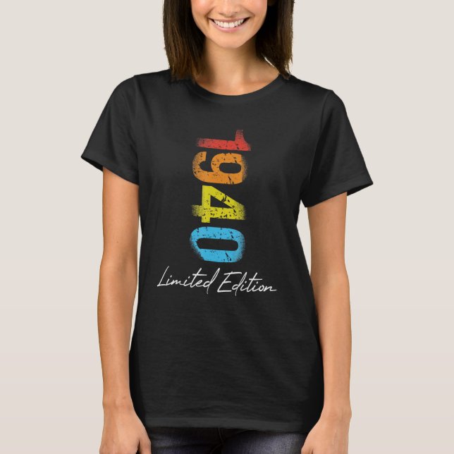Camiseta Año de Cumpleaños 1940 Usado Grunge (Anverso)