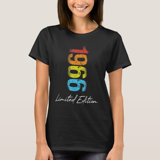 Camiseta Año de Cumpleaños 1966 Usado Grunge (Anverso)