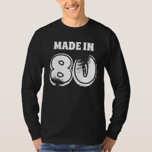 Camiseta Año de cumpleaños hecho por hombres en 80 retro te