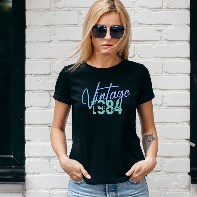 Camiseta Año de cumpleaños Retro Vintage (Vintage Year of Birth Custom Women's T-Shirt - Add your Birth Year!)
