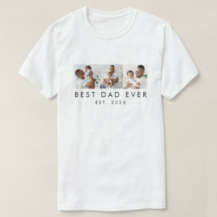 Camiseta Año de Fundación 3 Fotos Mejor Papá del Mundo