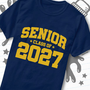 Camiseta Año de graduación Amarillo Dorado Clase Superior d