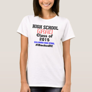 Camiseta Año de graduación de la escuela secundaria Nombre 