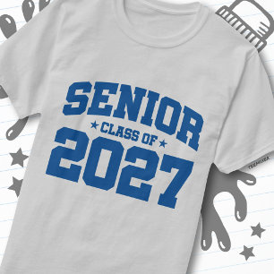 Camiseta Año de graduación Escuela Azul Clase Superior de 2