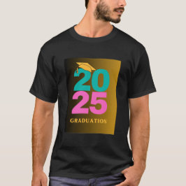 Camiseta Año de graduación verde azulado y rosa 2025 hombre