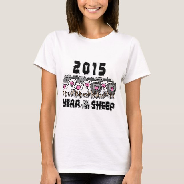 Camiseta Año de la cabra 2015 del espolón de las ovejas (Anverso)