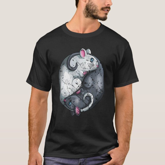 Camiseta Año de la Rat Ying Yang Feliz Año Nuevo Chino 2 (Anverso)