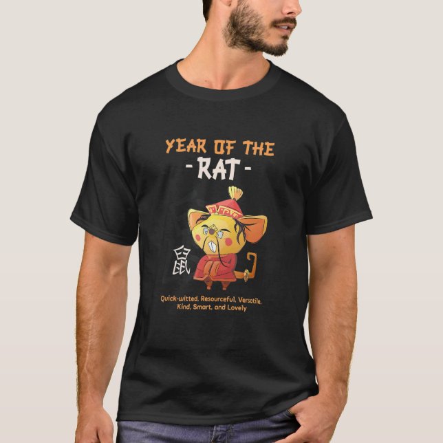 Camiseta Año De La Rata Rótulo De Animales Zodiacos Chinos (Anverso)