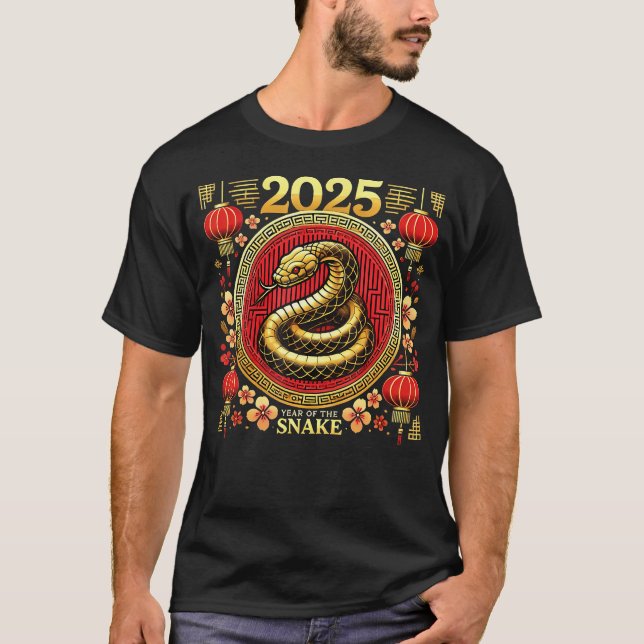Camiseta Año De La Serpiente 2025 Año Nuevo Chino Feliz Lun (Anverso)