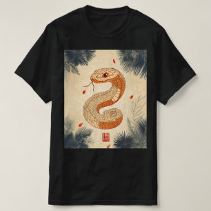 Camiseta Año de la serpiente majestuosa Cobra doble felicid