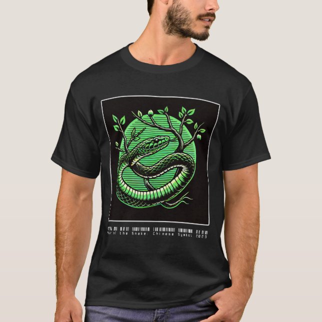 Camiseta Año de la serpiente: Símbolo chino 2025 (verde) (Anverso)