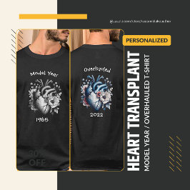Camiseta Año de modelo/camiseta de trasplante cardíaco revi